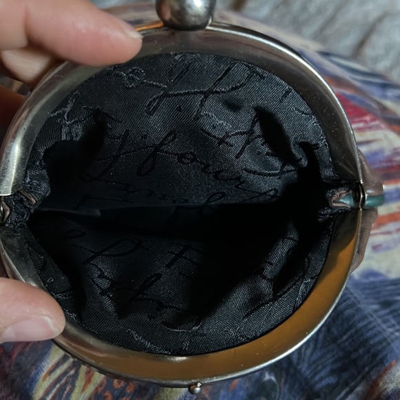 Fossil clutch brown with leaves and chain fringe - Picture 4 of 4